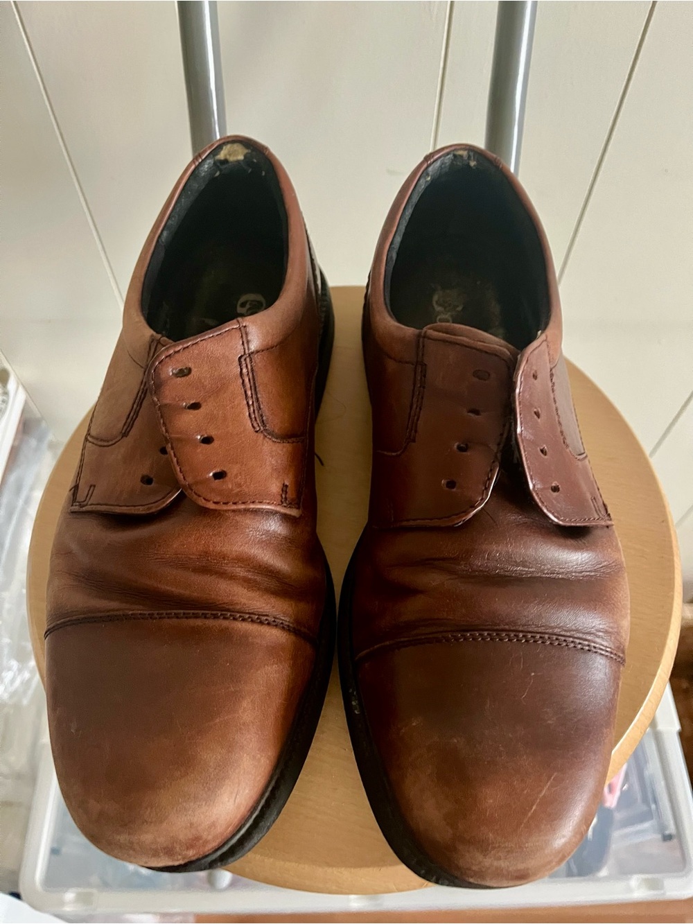 Rockport Brown Leather Cap-Toe Oxfords - Men’s Size 8.5